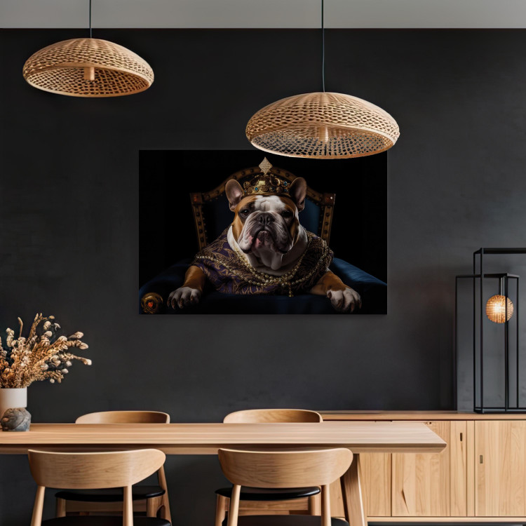 Canvas Print AI Dog English Bulldog - Animal Fantasy Portrait Wearing a Crown - Horizontal 150155 additionalImage 11
