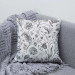 Decorative Microfiber Pillow Botanist’s Journal - Black and White Composition With Flowers and Leaves 151355 additionalThumb 2