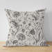Decorative Microfiber Pillow Botanist’s Journal - Black and White Composition With Flowers and Leaves 151355 additionalThumb 3