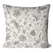 Decorative Microfiber Pillow Botanist’s Journal - Black and White Composition With Flowers and Leaves 151355