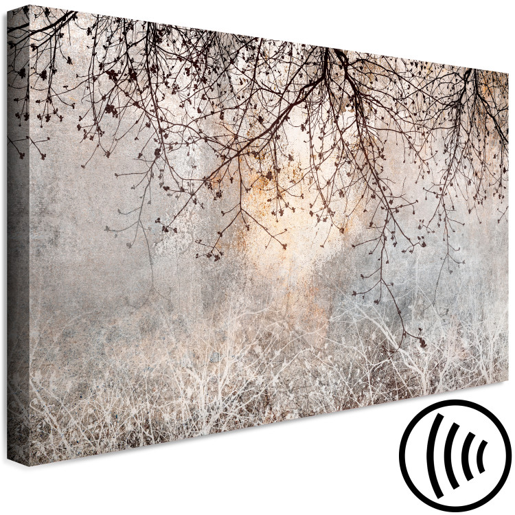Canvas Decorative Tree - Delicate Twigs With Flowers in the Colors of the Morning 151455 additionalImage 6