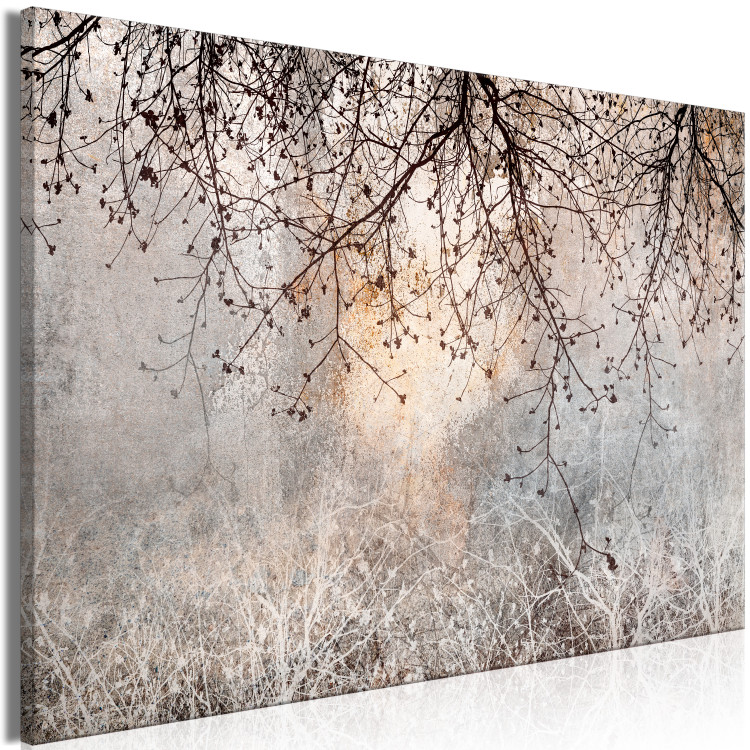 Canvas Decorative Tree - Delicate Twigs With Flowers in the Colors of the Morning 151455 additionalImage 2
