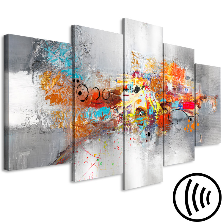 Canvas Print Colorful Abstraction - Expression in Vivid Colors on a Silver Background 152055 additionalImage 6