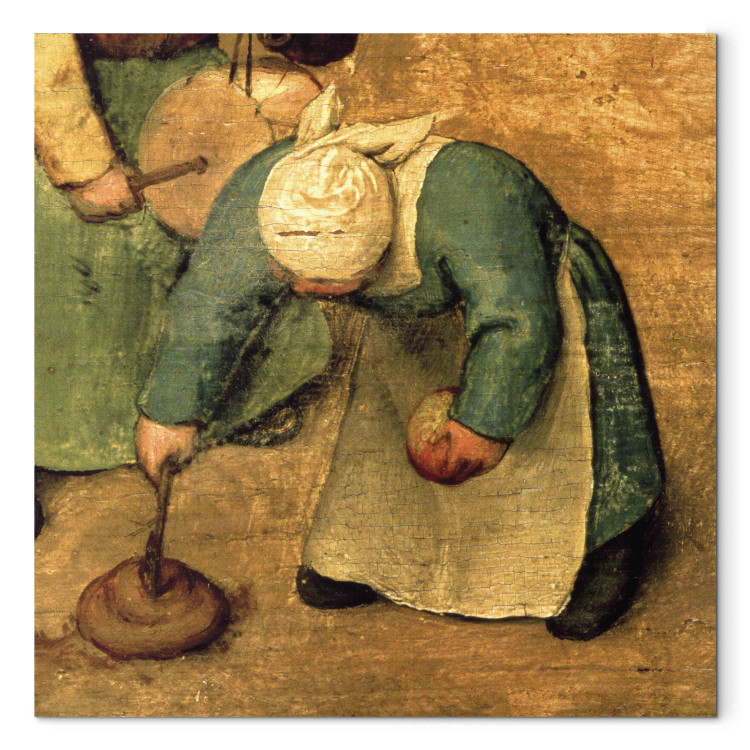 Reproduction Painting Children's Games (Kinderspiele): detail of a girl playing with a spinning top 152755