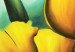 Canvas Tulips (1-piece) - Bouquet of flowers on a green-toned background 48655 additionalThumb 2