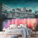 Photo Wallpaper Painted New York - Nighttime Architecture against the Background of the Brooklyn Bridge 61655 additionalThumb 2