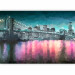 Photo Wallpaper Painted New York - Nighttime Architecture against the Background of the Brooklyn Bridge 61655 additionalThumb 5
