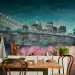 Photo Wallpaper Painted New York - Nighttime Architecture against the Background of the Brooklyn Bridge 61655 additionalThumb 6