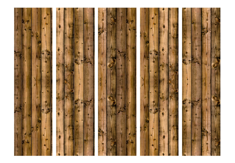 Room Divider Screen Country Cottage II - natural texture with brown wooden planks 95255 additionalImage 3