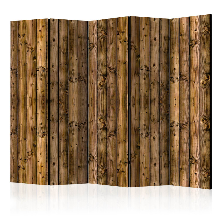 Room Divider Screen Country Cottage II - natural texture with brown wooden planks 95255