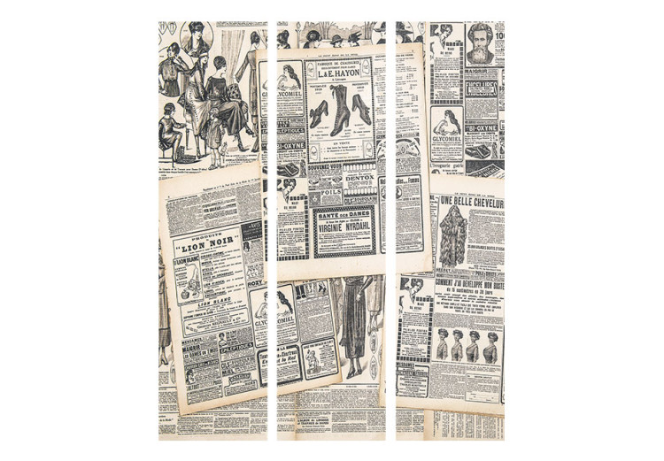 Room Divider Vintage Newspapers - French newspapers with writings in retro motif 95355 additionalImage 3