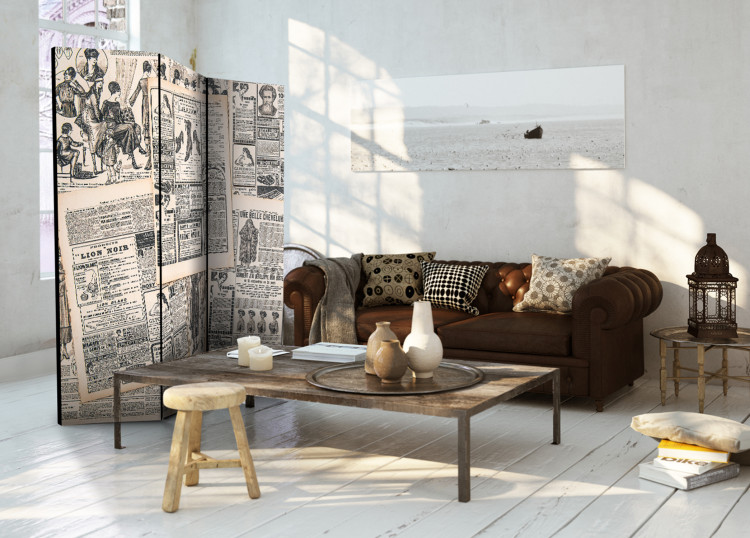 Room Divider Vintage Newspapers - French newspapers with writings in retro motif 95355 additionalImage 2