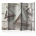 Room Divider Screen Gray Trio II - illusion of triangular geometric figures on a concrete background 95655