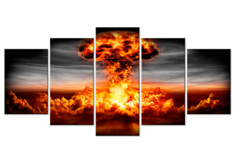 Canvas Explosion (5-part) Wide - Abstract Atomic Bomb Explosion 108165
