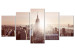 Canvas Sun over Manhattan (5 Parts) Wide Brown 108265