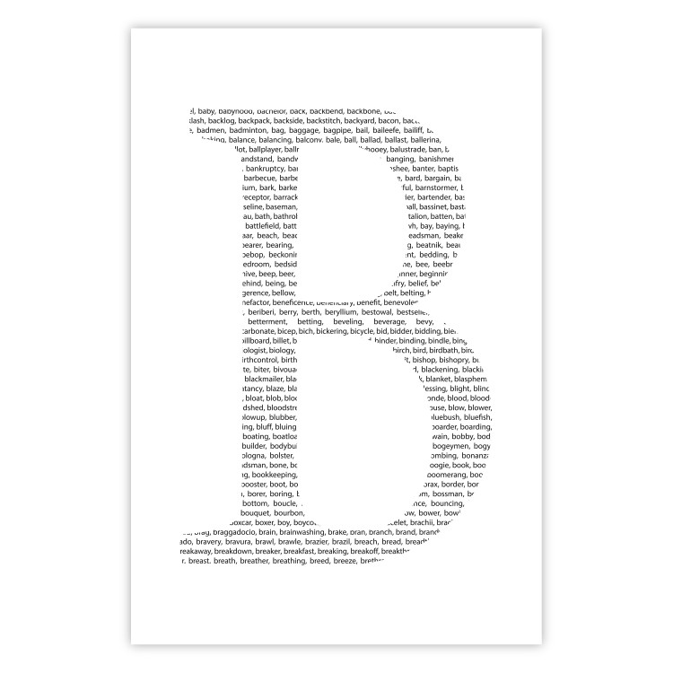 Wall Poster Letter B - black English texts forming the second letter of the alphabet 114865
