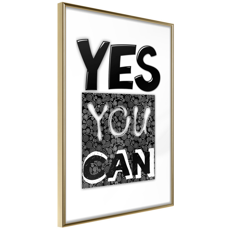 Poster Yes you can - black and white composition with texts on a patterned background 116365 additionalImage 8