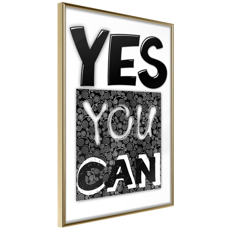 Poster Yes you can - black and white composition with texts on a patterned background 116365 additionalImage 12