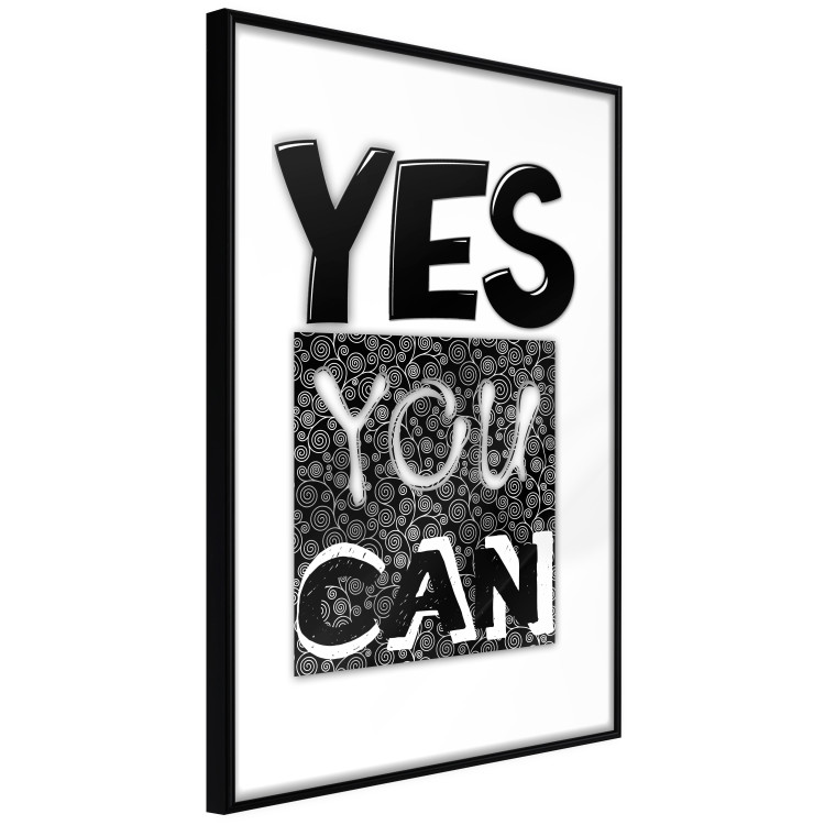 Poster Yes you can - black and white composition with texts on a patterned background 116365 additionalImage 13