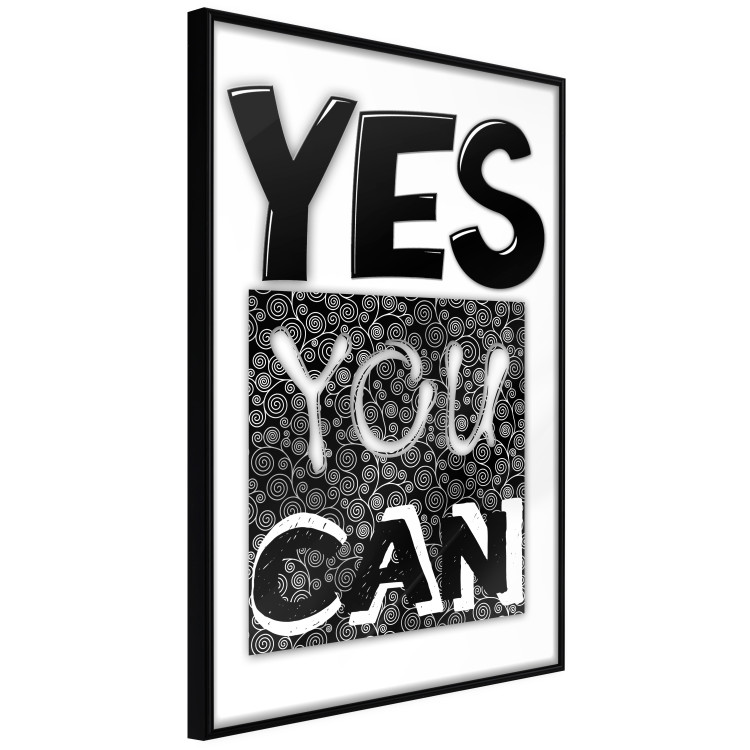 Poster Yes you can - black and white composition with texts on a patterned background 116365 additionalImage 12