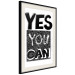 Poster Yes you can - black and white composition with texts on a patterned background 116365 additionalThumb 3