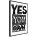 Poster Yes you can - black and white composition with texts on a patterned background 116365 additionalThumb 10