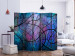 Folding Screen Wavy Stained Glass II - patterned texture of black waves on a colorful background 122365 additionalThumb 2