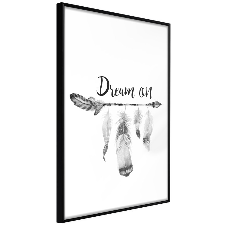 Poster Dream On - black English text above feathers hanging on an arrow 123365 additionalImage 10