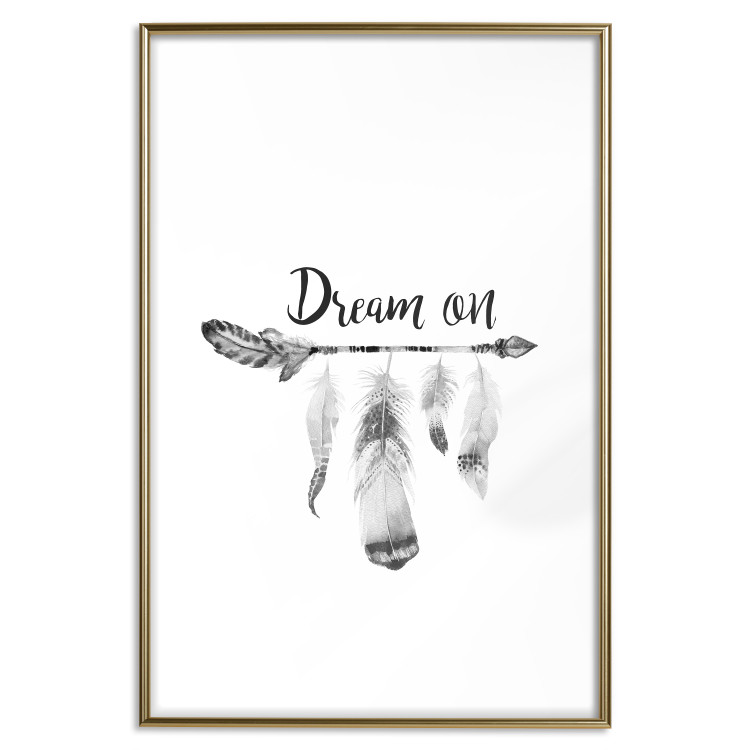 Poster Dream On - black English text above feathers hanging on an arrow 123365 additionalImage 14