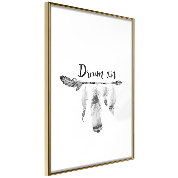 Poster Dream On - black English text above feathers hanging on an arrow 123365 additionalImage 8