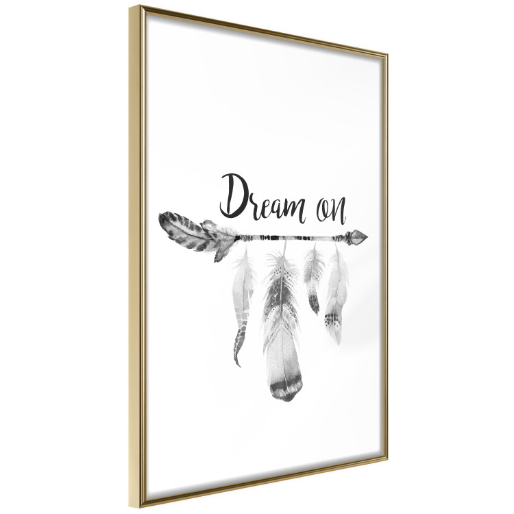 Poster Dream On - black English text above feathers hanging on an arrow 123365 additionalImage 12