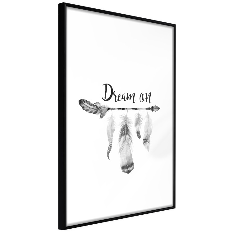 Poster Dream On - black English text above feathers hanging on an arrow 123365 additionalImage 11