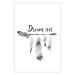 Poster Dream On - black English text above feathers hanging on an arrow 123365