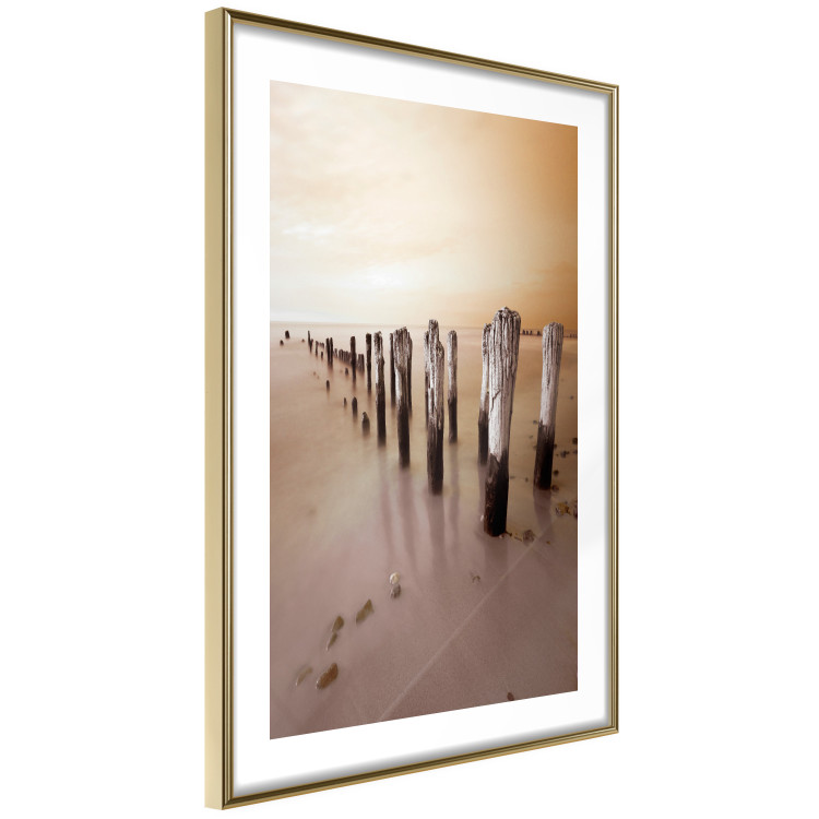 Poster Autumnal Ebb - beach and sea landscape against sunset backdrop 123765 additionalImage 8