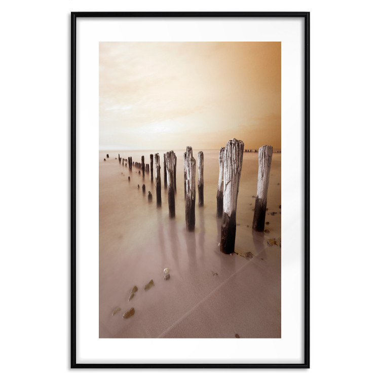 Poster Autumnal Ebb - beach and sea landscape against sunset backdrop 123765 additionalImage 15