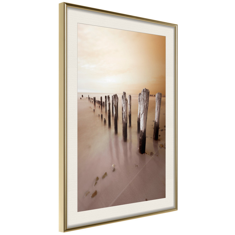 Poster Autumnal Ebb - beach and sea landscape against sunset backdrop 123765 additionalImage 2