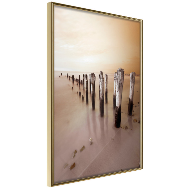 Poster Autumnal Ebb - beach and sea landscape against sunset backdrop 123765 additionalImage 12