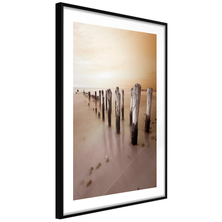 Poster Autumnal Ebb - beach and sea landscape against sunset backdrop 123765 additionalImage 11