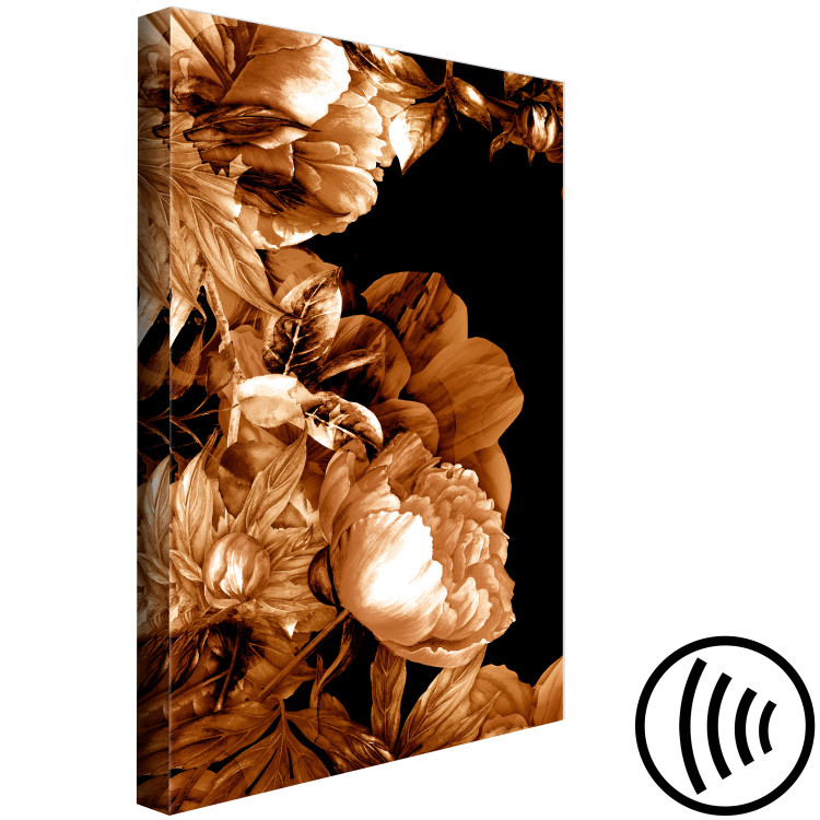 Canvas Print Autumn bouquet on black background - flowers in sepia 123865 additionalImage 6