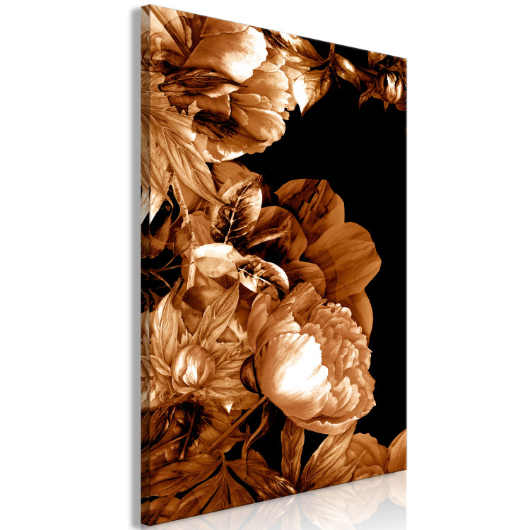 Canvas Print Autumn bouquet on black background - flowers in sepia 123865 additionalImage 2