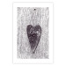Poster Cutout Love - heart with "love" inscription on black and white wood texture 123965 additionalThumb 19