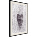 Poster Cutout Love - heart with "love" inscription on black and white wood texture 123965 additionalThumb 3