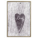 Poster Cutout Love - heart with "love" inscription on black and white wood texture 123965 additionalThumb 16