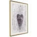 Poster Cutout Love - heart with "love" inscription on black and white wood texture 123965 additionalThumb 2