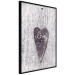 Poster Cutout Love - heart with "love" inscription on black and white wood texture 123965 additionalThumb 10