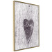Poster Cutout Love - heart with "love" inscription on black and white wood texture 123965 additionalThumb 12