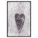 Poster Cutout Love - heart with "love" inscription on black and white wood texture 123965 additionalThumb 24