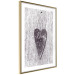Poster Cutout Love - heart with "love" inscription on black and white wood texture 123965 additionalThumb 6
