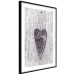 Poster Cutout Love - heart with "love" inscription on black and white wood texture 123965 additionalThumb 11