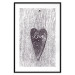 Poster Cutout Love - heart with "love" inscription on black and white wood texture 123965 additionalThumb 15